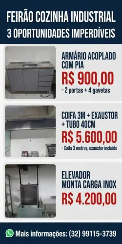 Materiais para lanchonete, bar e restaurantes.