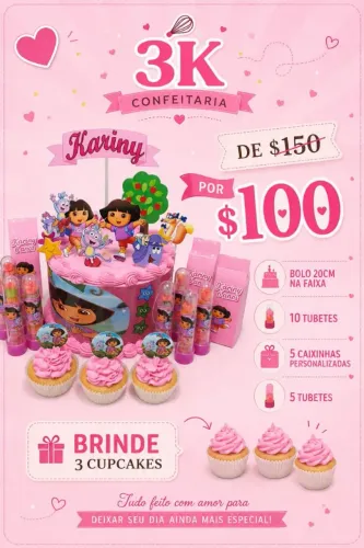 PROMOÇÕES O MÊS INTEIRO 3K CONFEITARIA 