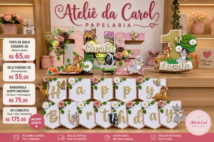 Topo de bolo feito à mão