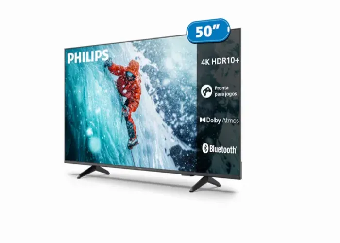 TV 50 Polegadas Philips Android 4k, Nova e Lacrada, Comando de Voz, Bluetooh,Tela Infinita