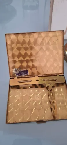 Apoio talher de acrílico, estojo pó arroz, cigarreira antigos