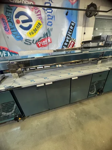 BALCAO DE SERVICO REFRIGERADO CONDIMENTADOR 2,00 METROS INOX