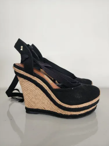 sandália santa lolla espadrille preta