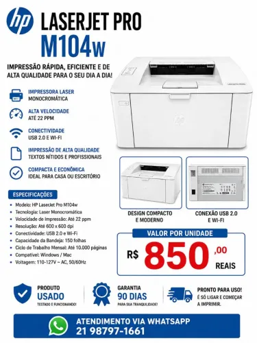 EMPRESSORA LASER JET PRO M104W
