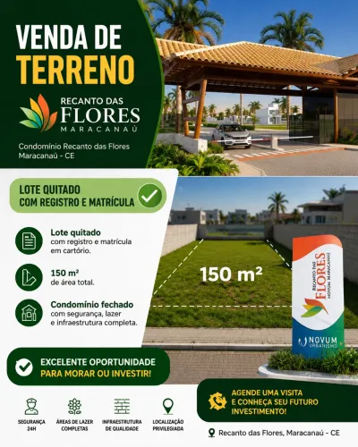 Lote recanto das flores documentado com matrícula 