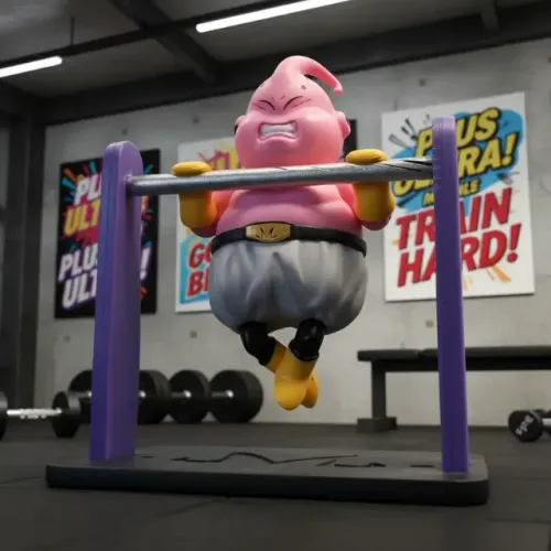 Boneco do Majin Boo Fitness Barra Fixa - Dragon Ball Z