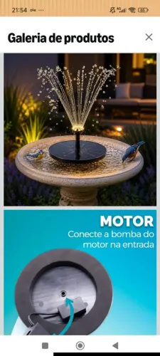 Fonte solar para jardim
