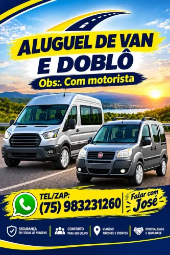 Aluguel de van e Doblô com motorista