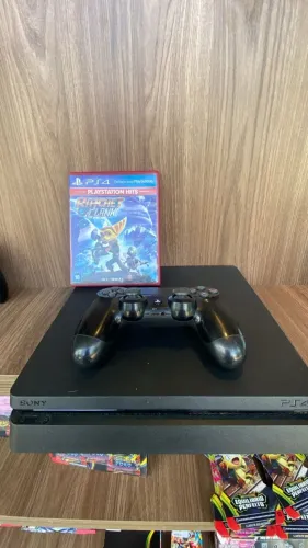 Playstation 4 PS4 Slim 1TB + 1 Controle + 1 jogo