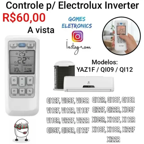 Controle Remoto Ar Condicionado Electrolux Inverte (Loja Fisica)