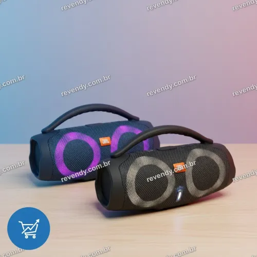 Caixa de som sem fio - mini boombox 3 com led RGB e bateria de qualidade 