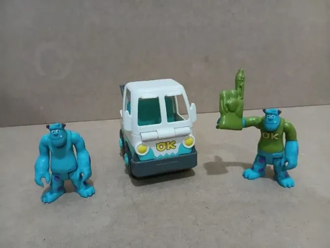 monsters university sulley e sunlley & truck - monstros sa - imaginext