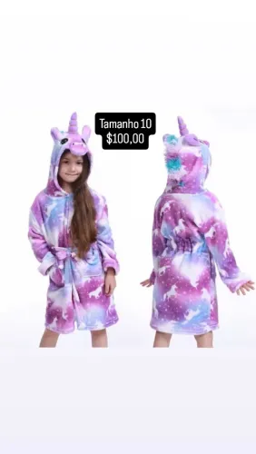 Roupão infantil Unicórnio Novo 10