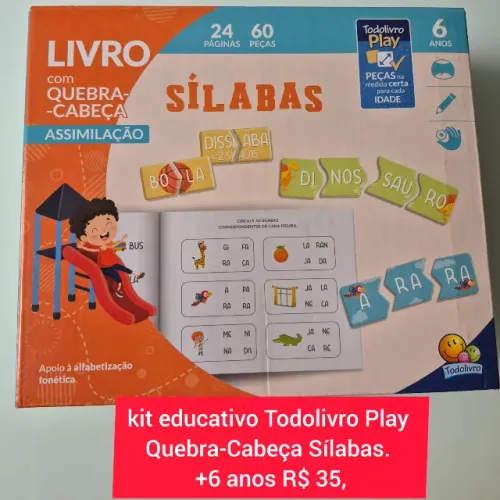 KIT EDUCATIVO QUEBRA-CABEÇA SÍLABAS
