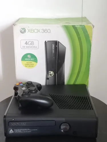 Xbox 360 Slim RGH 320GB + 1 Controle Original+ Caixa (Serial Batendo)