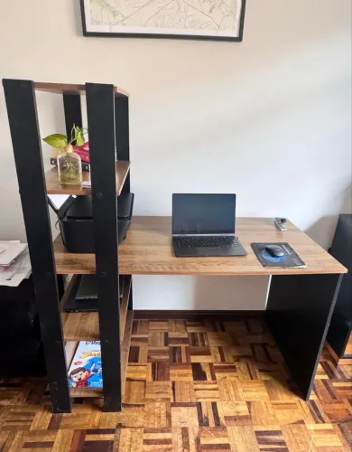 Mesa de escritório escrivaninha prateleiras