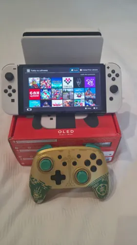 Nintendo switch oled completo desbloqueado + memory card de 512GB