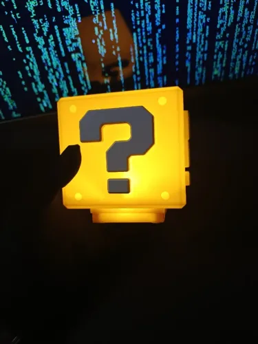 Luminária Bloco de Interrogação Super Mario (Com Luz e Som)