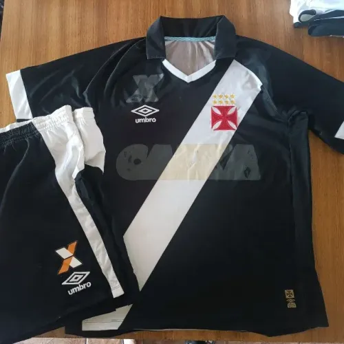 conjunto original vasco da gama 2015 2016 umbro camisa e shorts preto