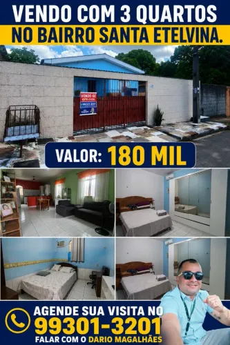 Casa 3 quartos sendo 1 suíte no Bairro Santa Etelvina, com 3 vagas de garagem