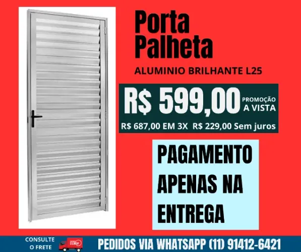 Porta Aluminio brilhante  Palheta para Banheiro-não enferruja-não apodrece - frete a/c