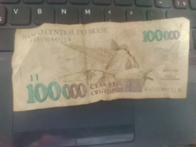 Nota antiga 100 Mr cruzeiro pra colecionador viu original preço 80 reais