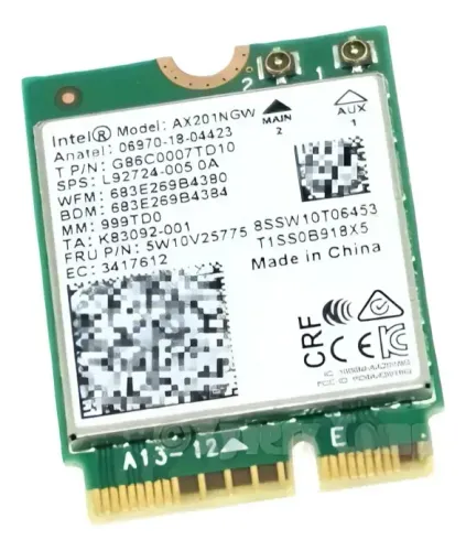 Placa Wi-Fi 6 Intel AX201NGW