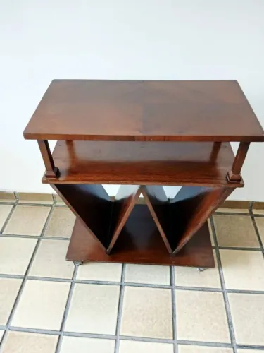 mesa de apoio vintage com revisteiro em "W" _ década de 1960/1970
