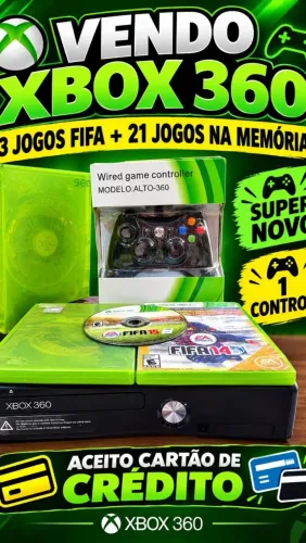 NINTENDO EX BOX 360 COM JOGOS E CDS FIFA