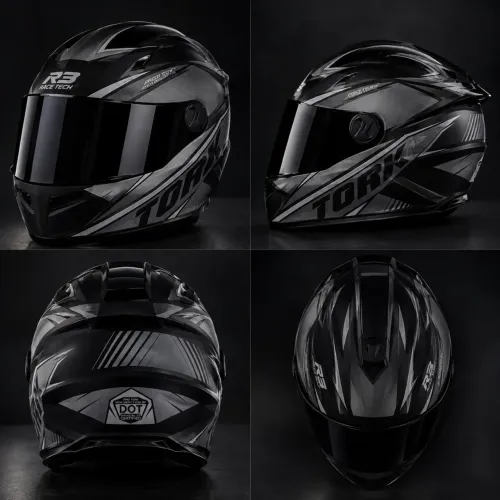 Capacete Fechado Moto R8 Pro Tork Viseira Fumê + Narigueira