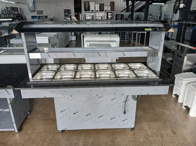 Buffet Self Service Conjugado - Aço Inox Iluminação Led quente e Frio
