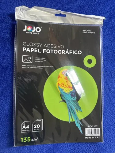 Papel fotográfico Glossy adesivo.TENHO 19 PACOTES 