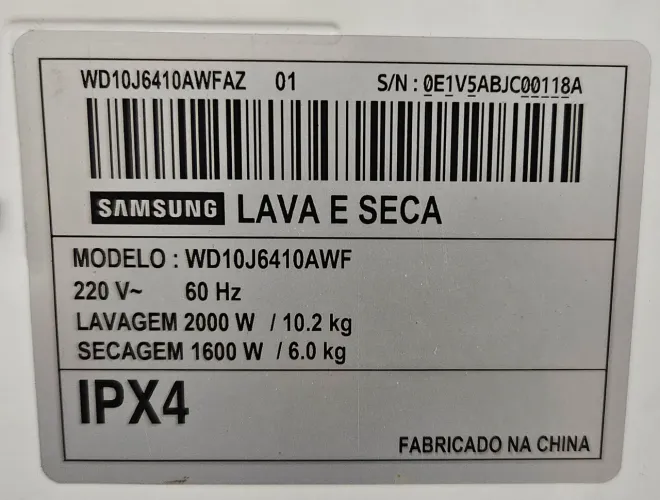 Lava e seca Samsung 10kg