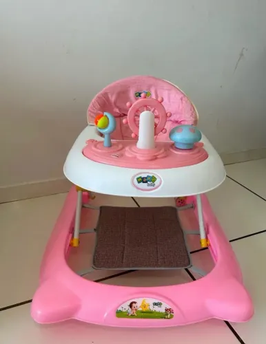 Andador Infantil Musical Para Bebê 2 Em 1 com Empurrador 3 Ajuste de Altura