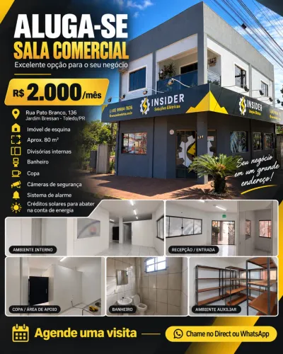 Sala comercial 3 min do centro e 1 quadra da BRF