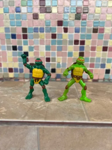 Bonecos Tartarugas Ninja - Raphael e Michelangelo | Mc Donald's 2007