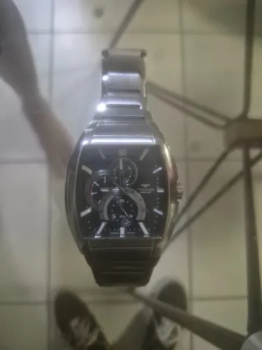 Relogio pulso masculino Technos Skymaster com caixa quadrada prateada