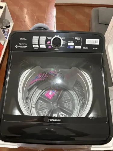 Máquina de Lavar Panasonic 15kg, Titânio, 127v | Nova, com NF e Garantia