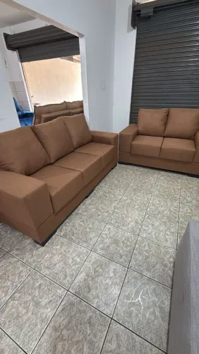 Sofa 2 e 3 luguras tecido de alto padrao linho