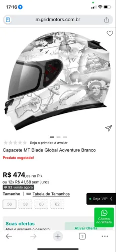 Capacete profissional MT Helmets brasil TAM 54