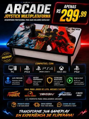 CONTROLE ARCADE MULTIPLATAFORMA