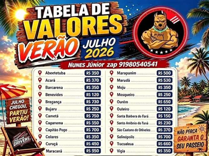 Frete ou entrega ou passeio