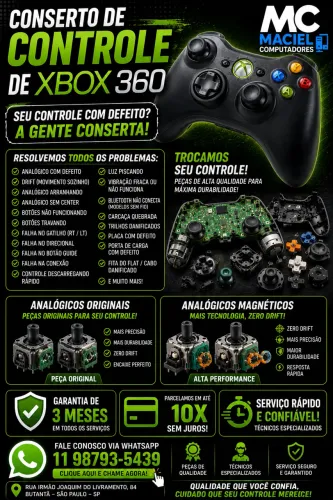 Conserto de Controle Ps4 Ps5 Xbox 360 One Séries ( 3 meses )