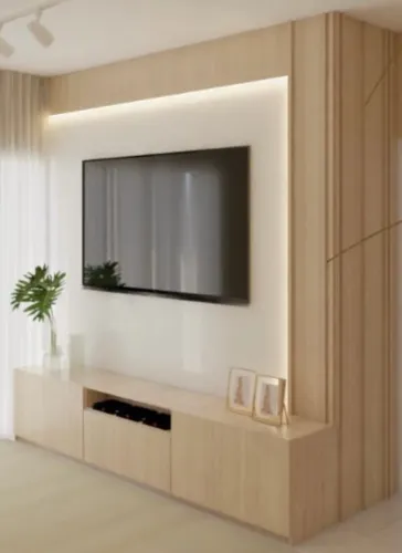 Painel de TV com LED e rack planejado - 2,50 m