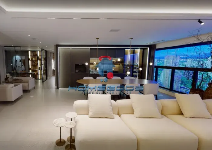 Apartamento alto padrão mobiliado e decorado para locação com 222m², 3 suítes, 4 vagas no