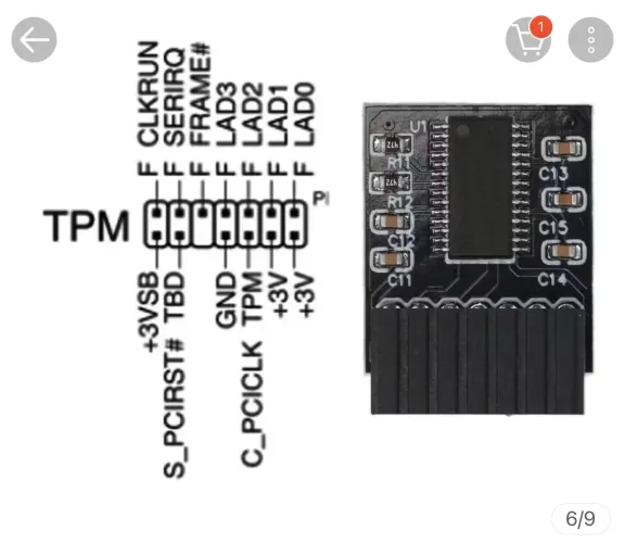 Módulo TPM 2.0 LPC 14 Pinos (14-1 Pin) para Placa-Mãe ASUS - Novo