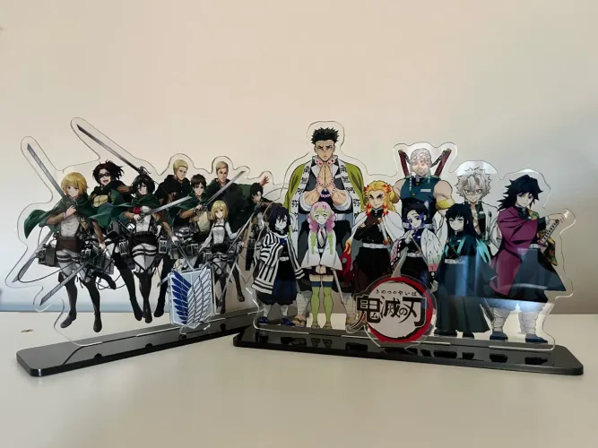 Acrílico decorativo - Demon Slayer - Attack on Titan - Suporte/base de acrílico 
