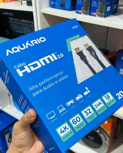 Cabo Hdmi 20 Metros 2.0 Aquário Blindado Ultra HD 4K ( Promoção )