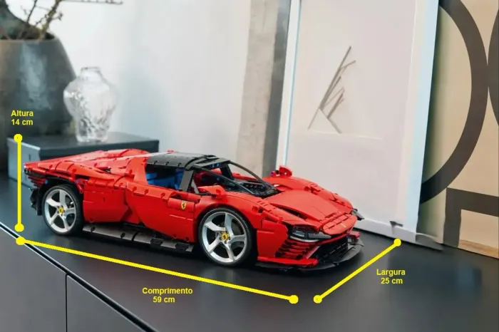 Ferrari Daytona SP3 com 3778 peças - Kit Blocos de montar - Novo