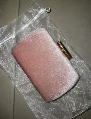 Bolsa carteira rose / rosé veludo